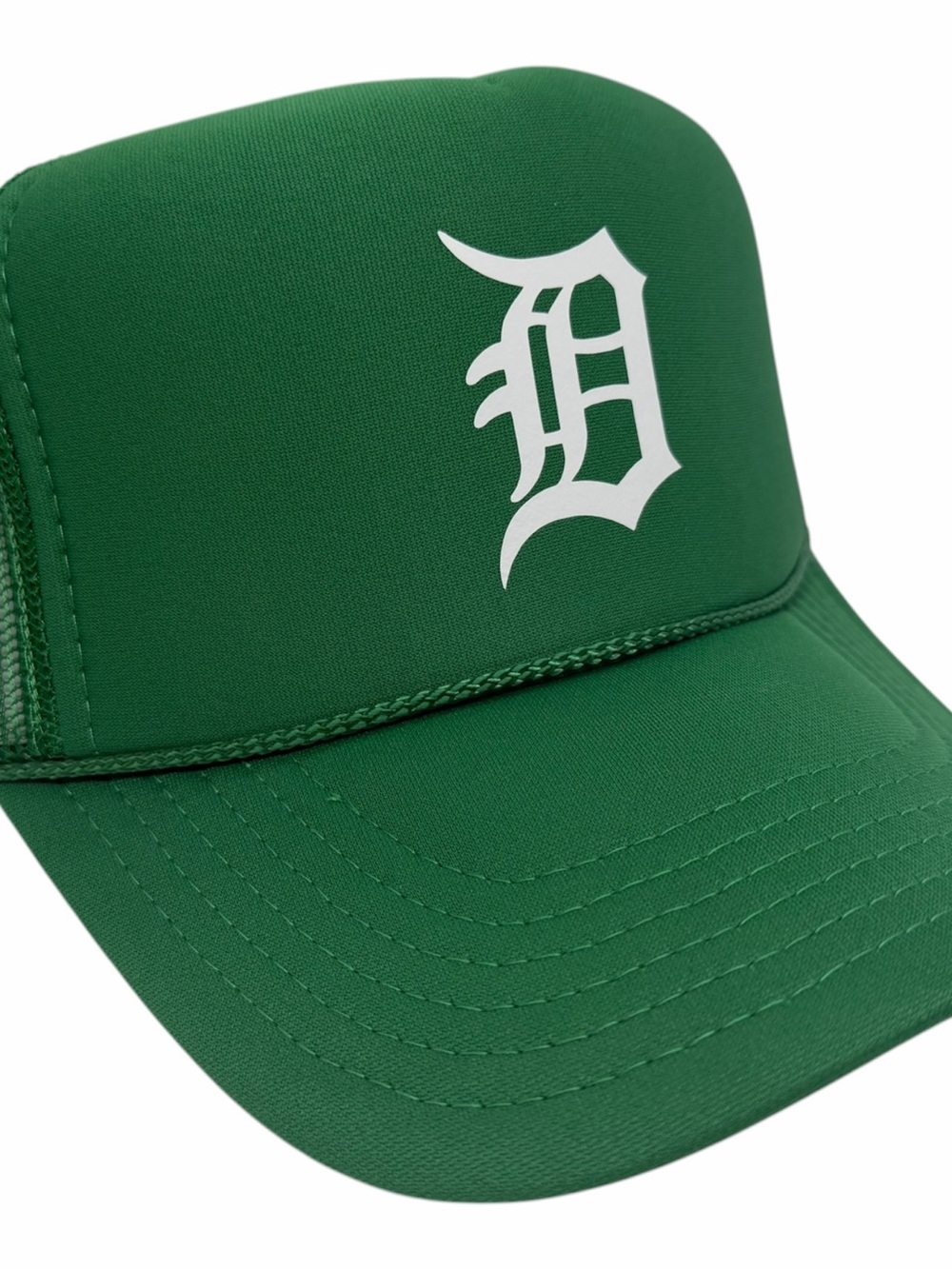 NEW VINTAGE DETROIT TIGERS MOTOR CITY KELLY GREEN MESH TRUCKER HAT CA…